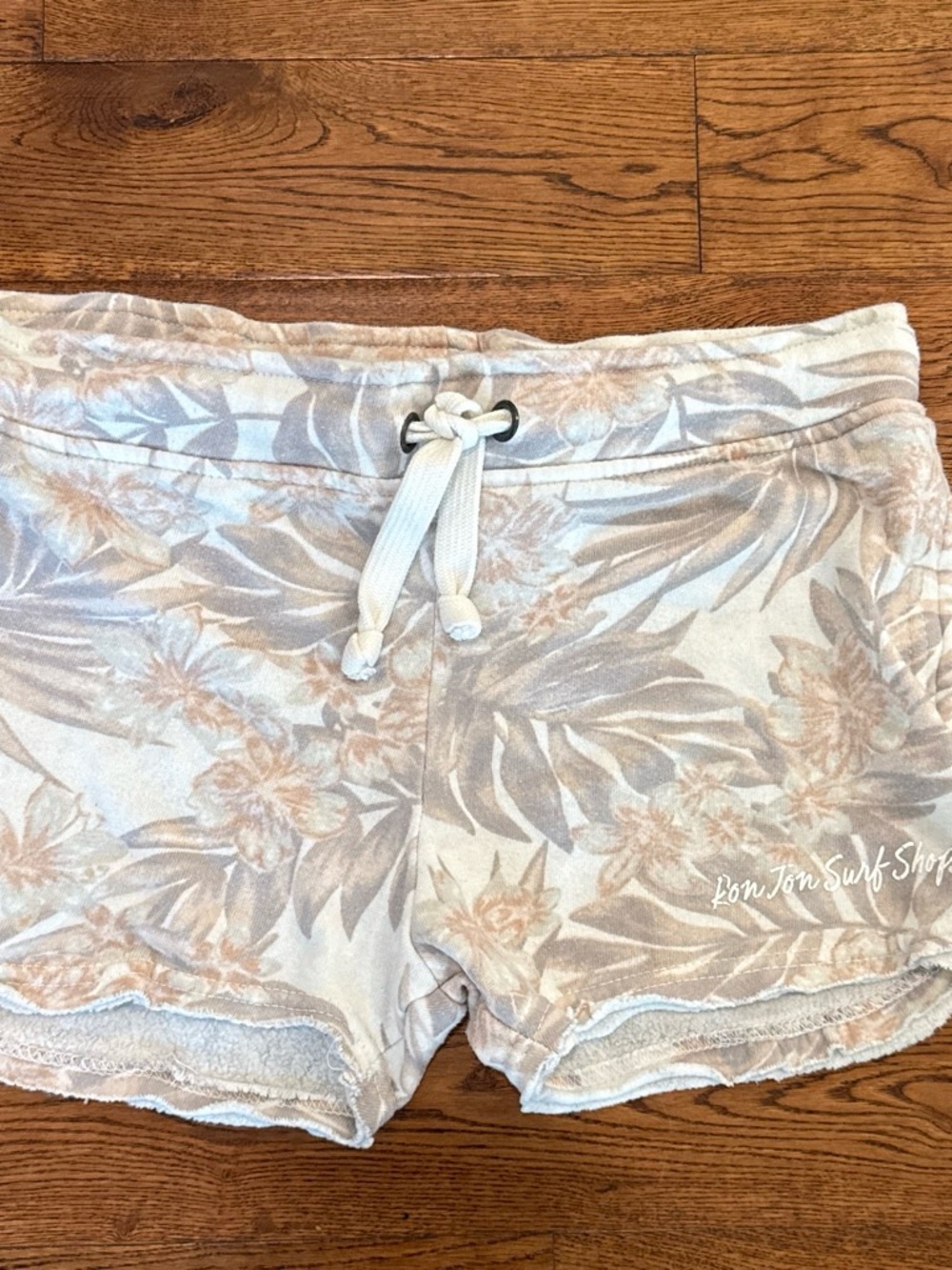 Ron Jon Floral Print Women's Shorts in Beige and Gray